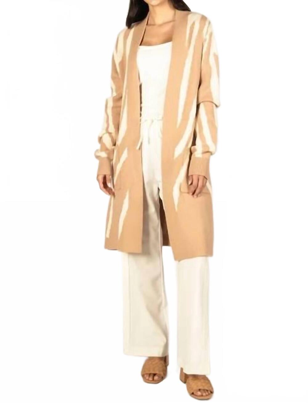 NEW BEFORE YOU COLLECTION chic knit cardigan in cream/beige